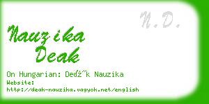 nauzika deak business card